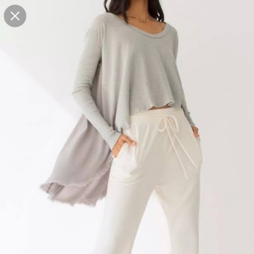 Free People TT Special Waffle Knit High/low Top